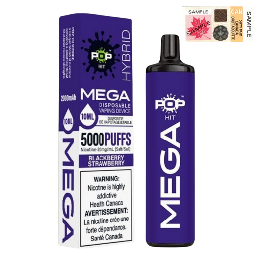Pop Hybrid Mega 5000 Puffs Disposable Vape - 10ct Blackberry Strawberry