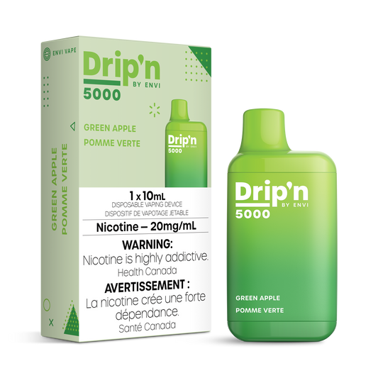 Dripn by Envi 5000 Disposable - Green Apple 20MG 6pc/Carton