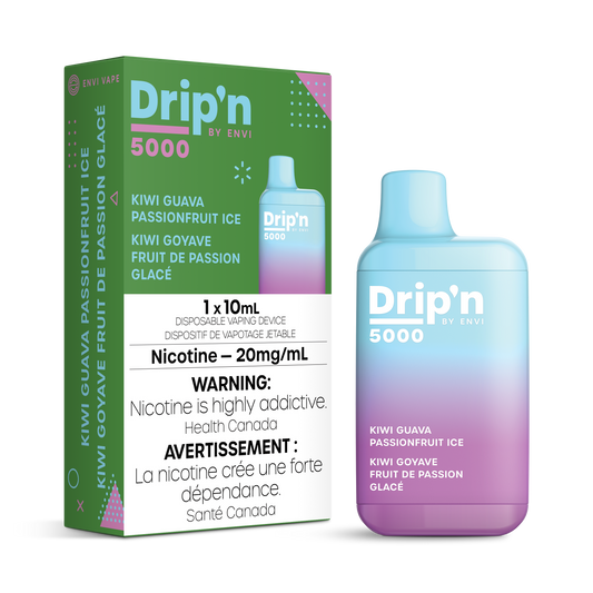 Dripn by Envi 5000 Disposable - Kiwi Guava Passionfruit Ice 20MG 6pc/Carton