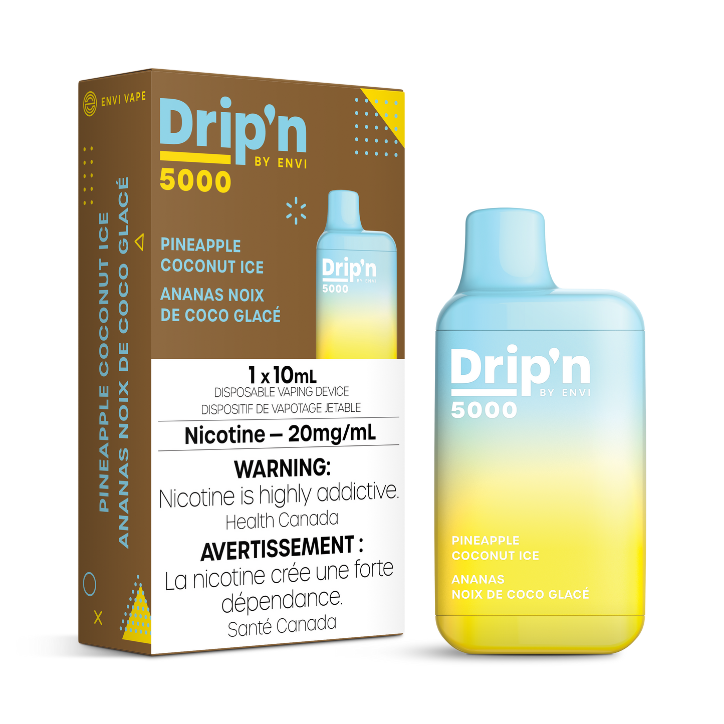 Dripn by Envi 5000 Disposable - Pineapple Coconut Ice 20MG 6pc/Carton