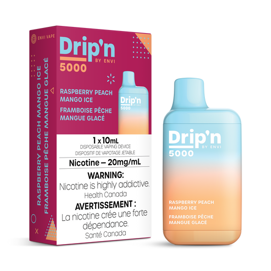Dripn by Envi 5000 Disposable - Raspberry Peach Mango Ice 20MG 6pc/Carton