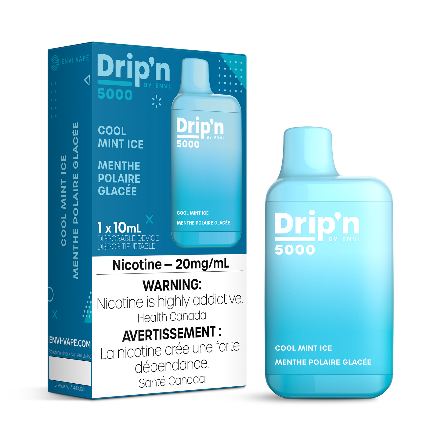Dripn by Envi 5000 Disposable - Cool Mint Ice 20MG 6pc/Carton