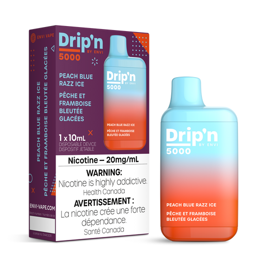 Dripn by Envi 5000 Disposable - Peach Blue Razz Ice 20MG 6pc/Carton