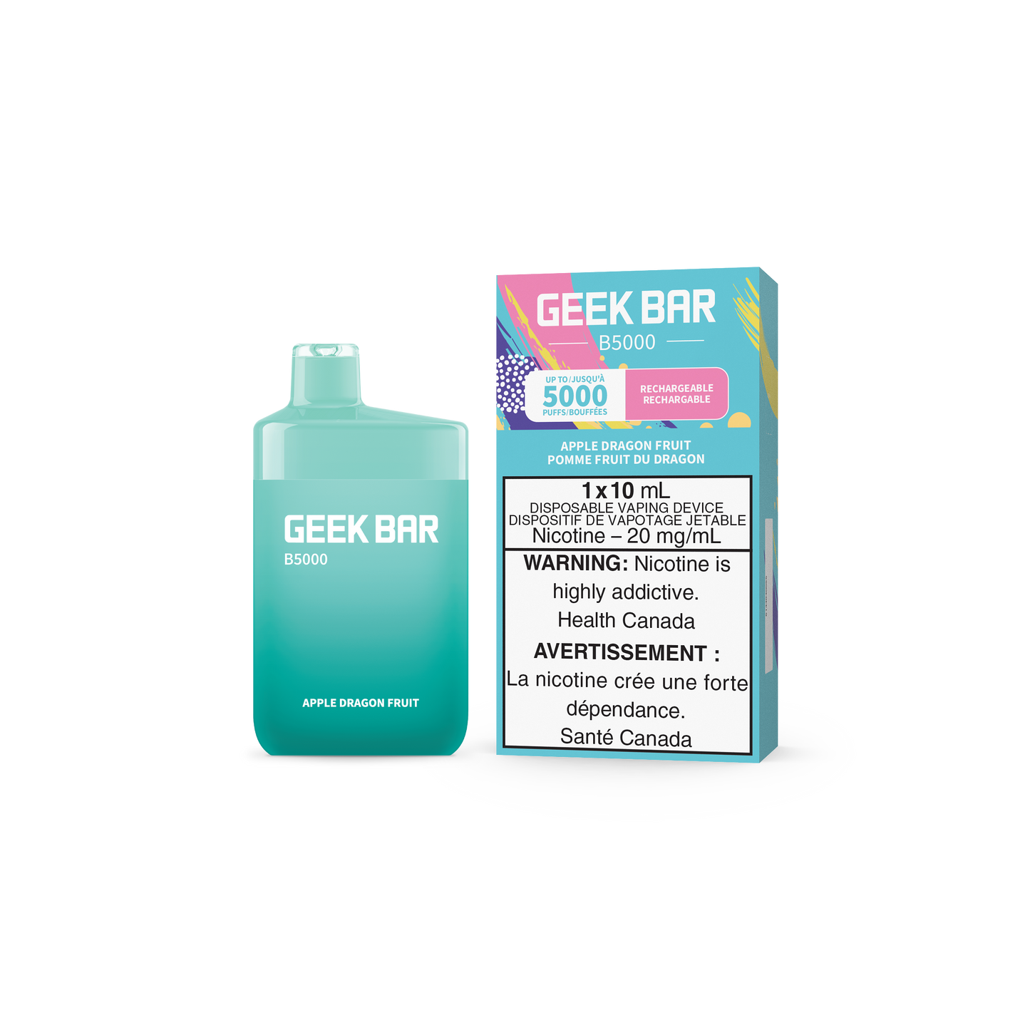 GEEK BAR B5000 DISPOSABLE - APPLE DRAGONFRUIT (5PC/CTN) 10ML 20MG