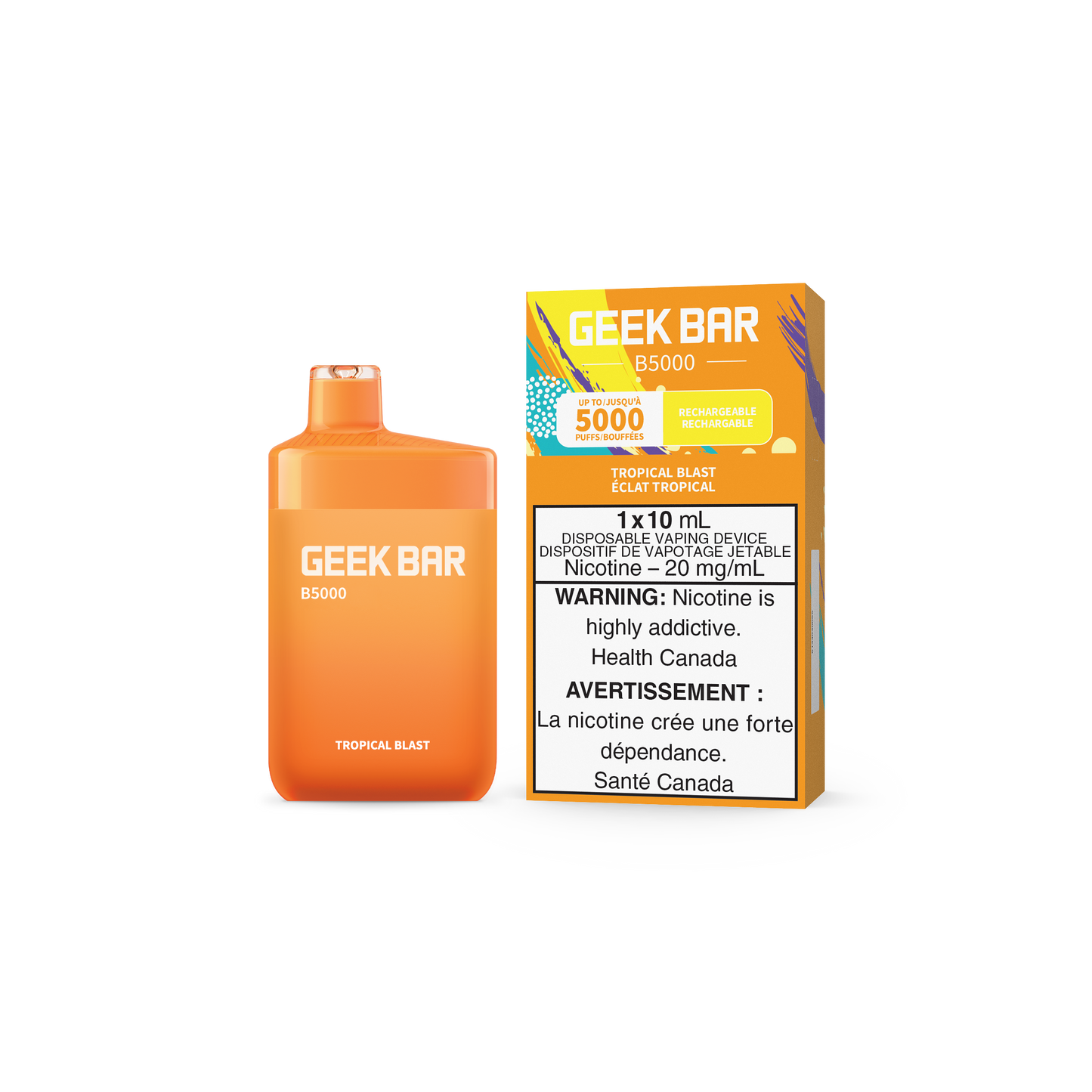 GEEK BAR B5000 DISPOSABLE - TROPICAL BLAST (5PC/CTN) 10ML 20MG