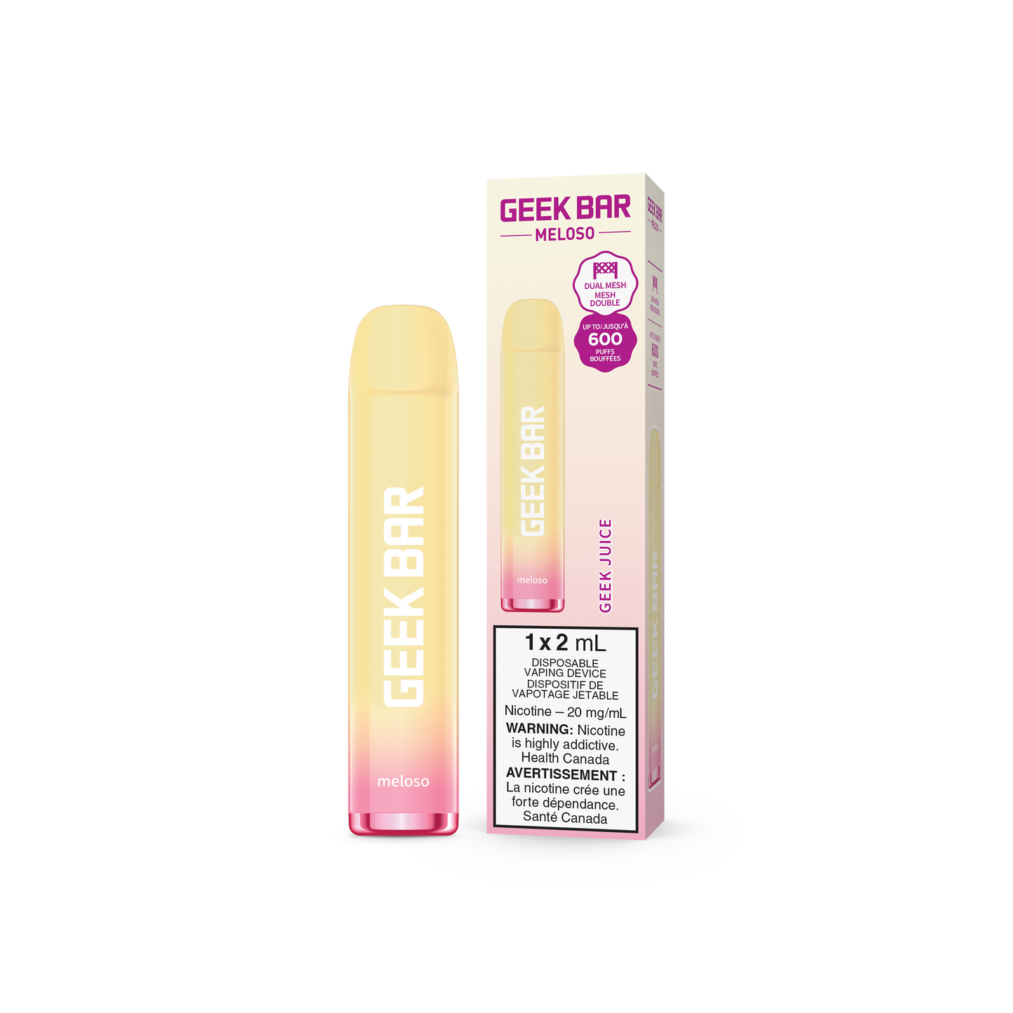 GEEK BAR MELOSO 2ML DISPOSABLE- GEEK JUICE (6PCS/CTN) 2ML 20MG