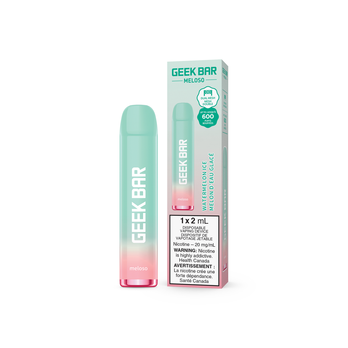 GEEK BAR MELOSO 2ML DISPOSABLE- WATERMELON ICE (6PCS/CTN) 2ML 20MG