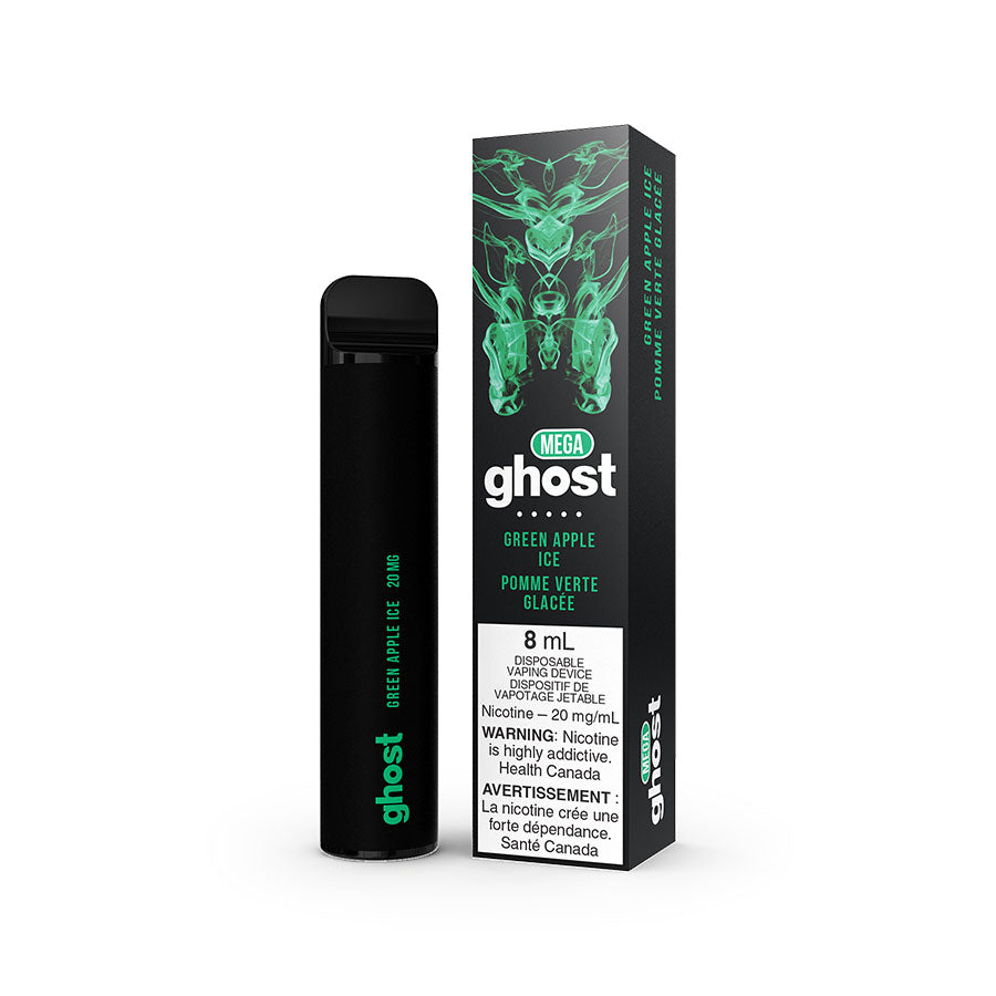 GHOST MEGA DISPOSABLE - GREEN APPLE ICE (5PC/CTN) 8ML BOLD 50
