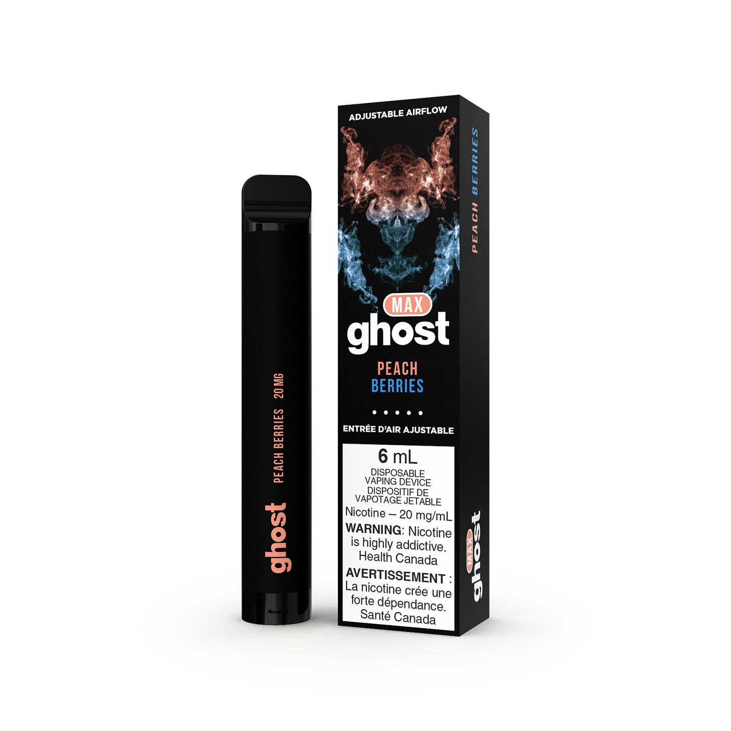 GHOST MAX DISPOSABLE - PEACH BERRIES (5PC/CTN) 6ML 20MG
