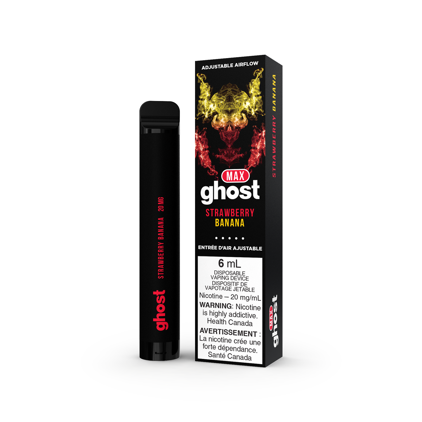 GHOST MAX DISPOSABLE - STRAWBERRY BANANA (5PC/CTN) 6ML 20MG