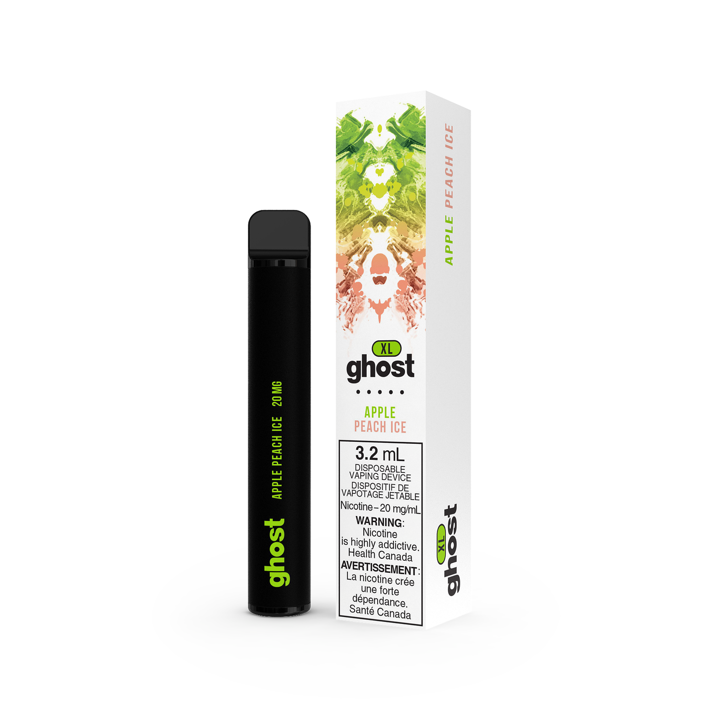 GHOST XL DISPOSABLE - APPLE PEACH ICE (5PC/CTN) 2ML 2ML 20MG