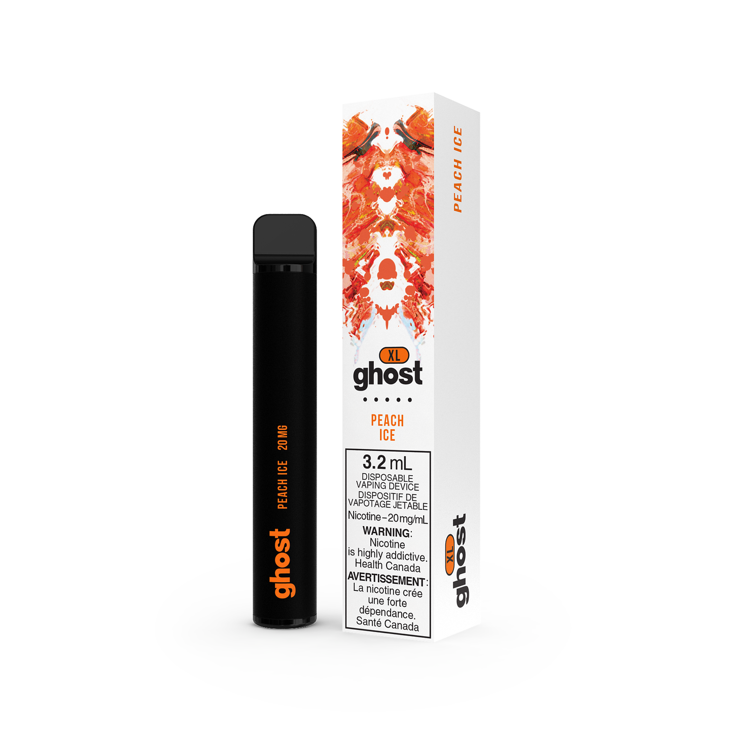 GHOST XL DISPOSABLE - PEACH ICE (5PC/CTN) 2ML 2ML BOLD 50