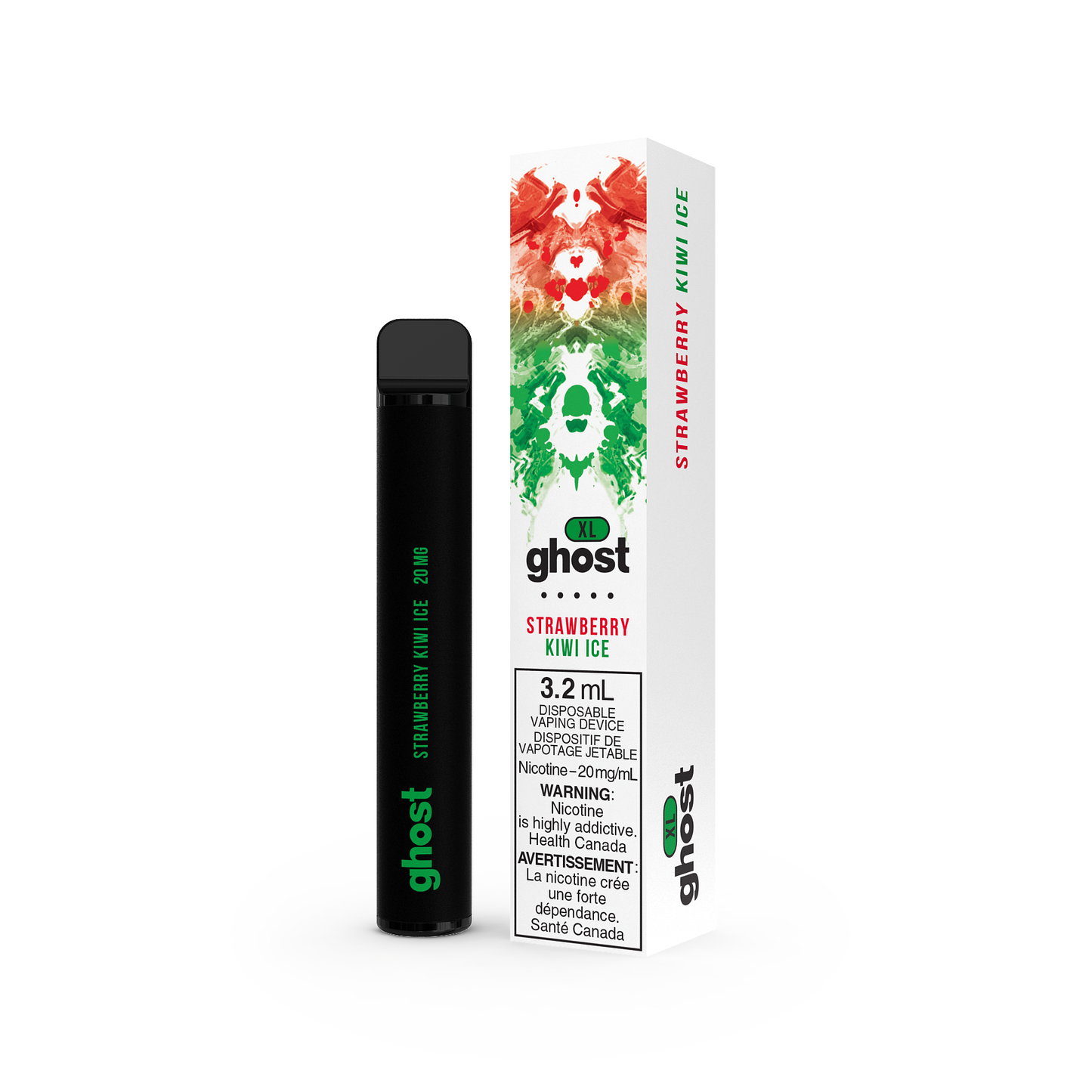 GHOST XL DISPOSABLE - STRAWBERRY KIWI ICE (5PC/CTN) 2ML 2ML 20MG