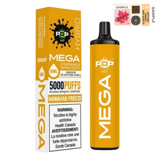 Pop Hybrid Mega 5000 Puffs Disposable Vape - 10ct Hawaiian Freeze