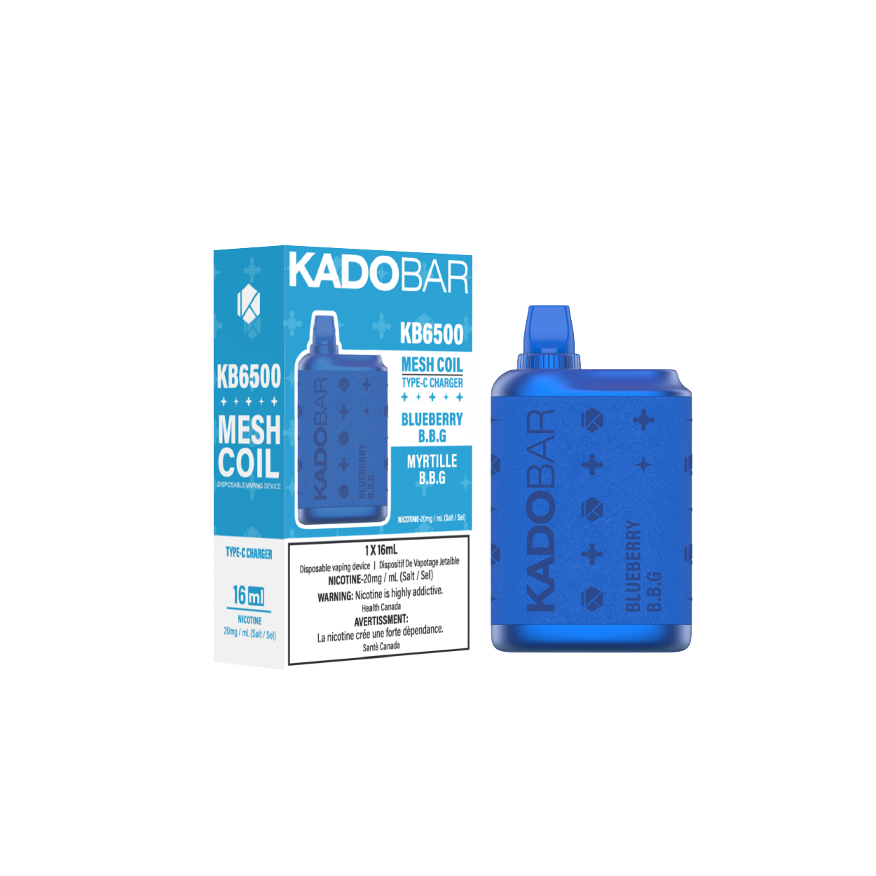 KadoBar 6500 Disposable Vape - 5ct Blueberry B.B.G