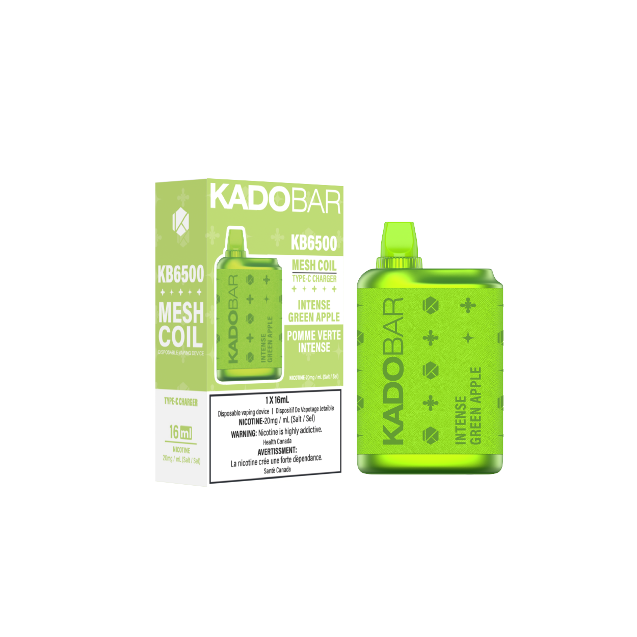KadoBar 6500 Disposable Vape - 5ct Intense Green Apple