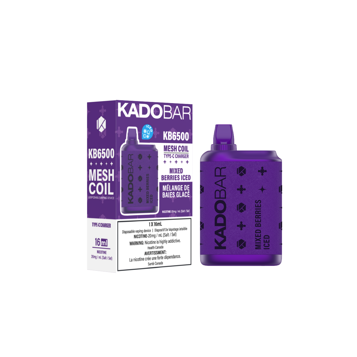 KadoBar 6500 Disposable Vape - 5ct Mixed Berries Iced
