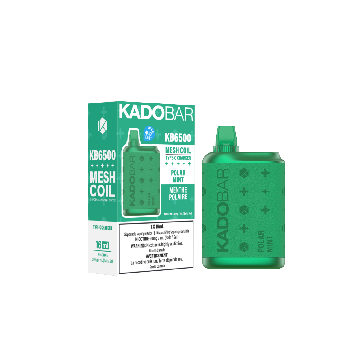 KadoBar 6500 Disposable Vape - 5ct Polar Mint