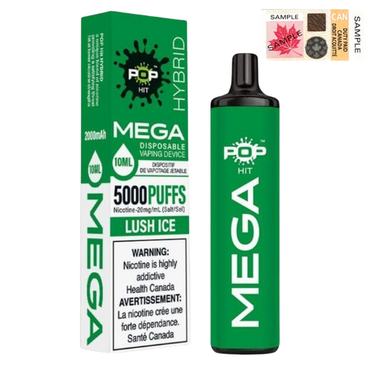 Pop Hybrid Mega 5000 Puffs Disposable Vape - 10ct Lush Ice