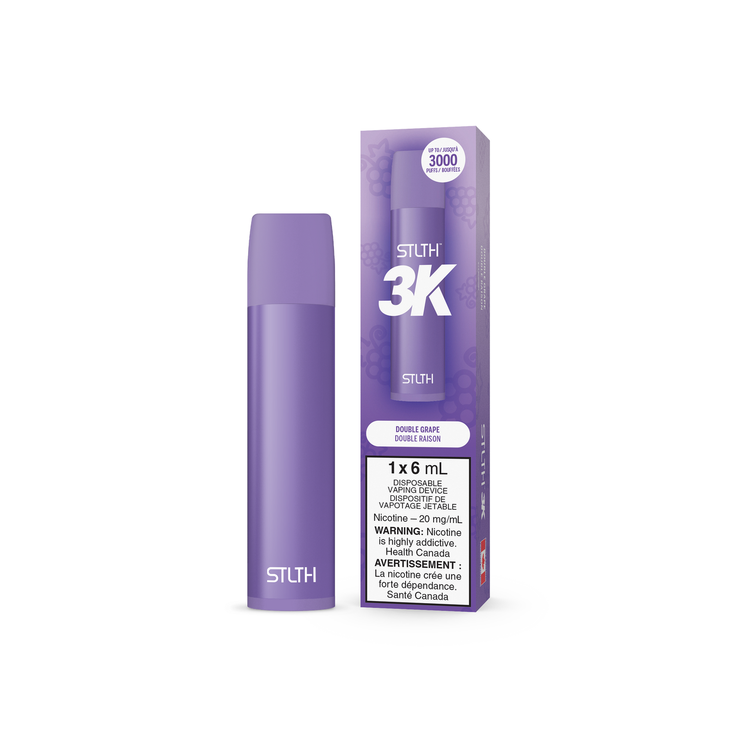 STLTH 3K DISPOSABLE- DOUBLE GRAPE (6PC/CTN) 6ML 20MG