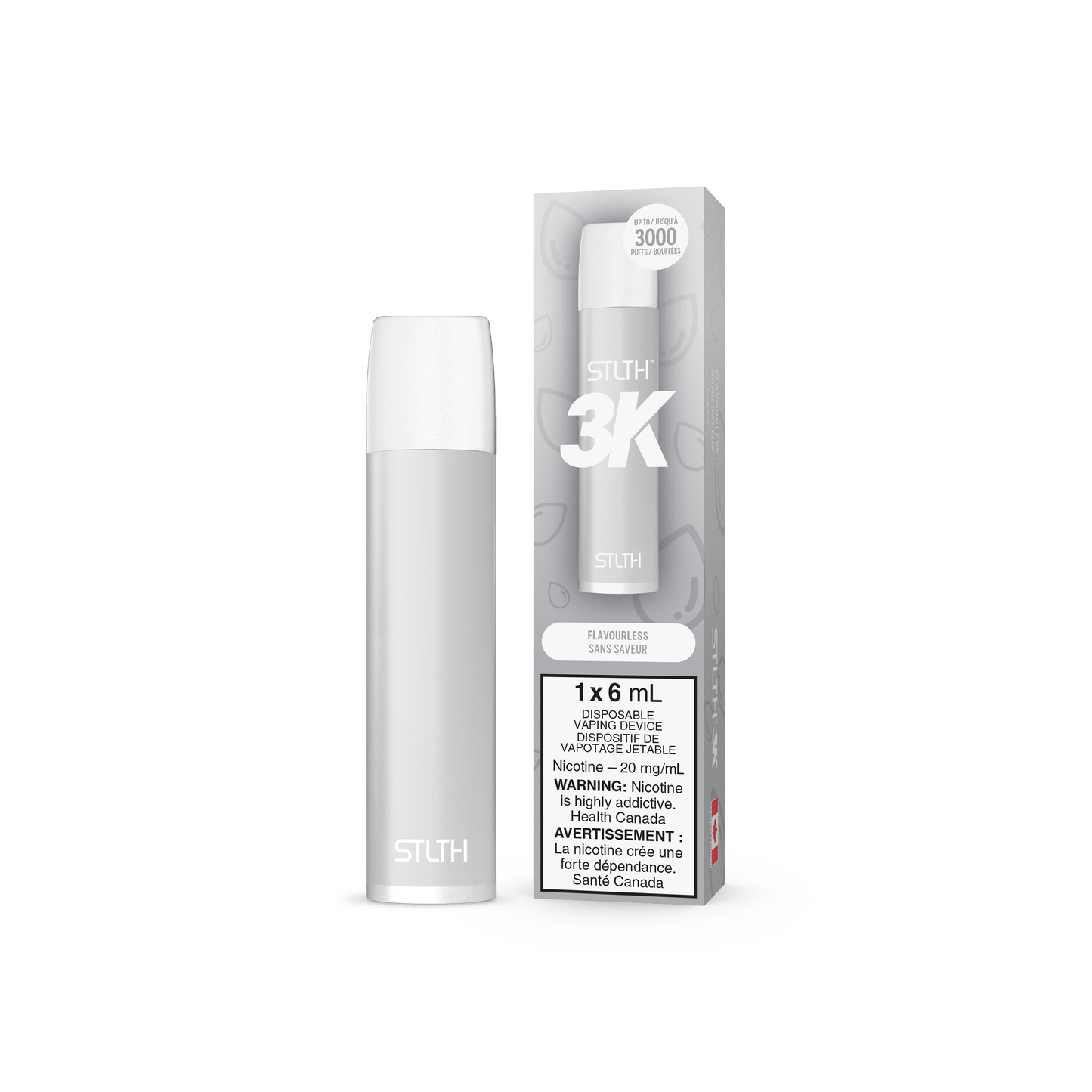 STLTH 3K DISPOSABLE- FLAVOURLESS (6PC/CTN) 6ML 20MG
