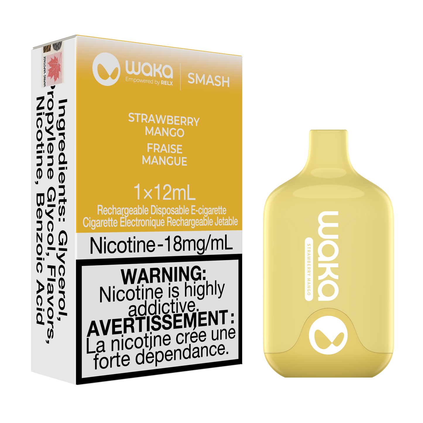 Waka Smash x RELX Disposable Vape - 10ct Strawberry Mango