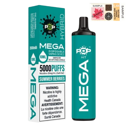 Pop Hybrid Mega 5000 Puffs Disposable Vape - 10ct Summer Berries