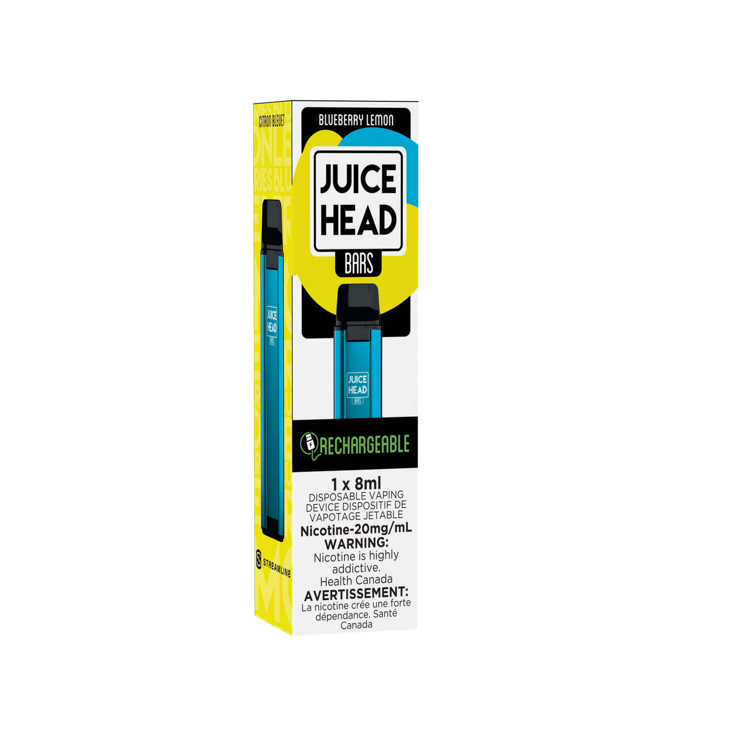 JUICE HEAD BARS 3K Puffs Blueberry Lemon (Sold by Single Unit)