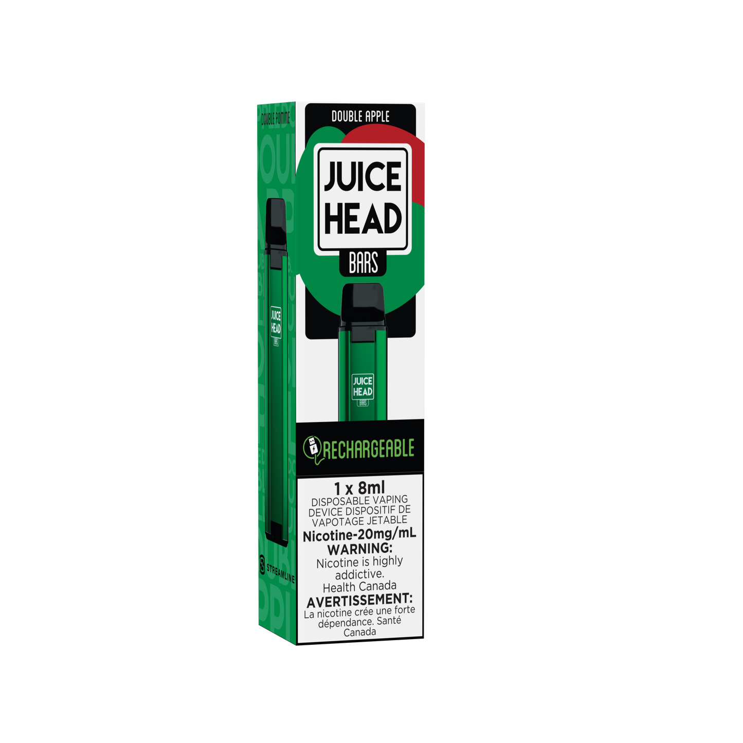 JUICE HEAD BARS 3K Puffs Double Apple (Sold by Single Unit)