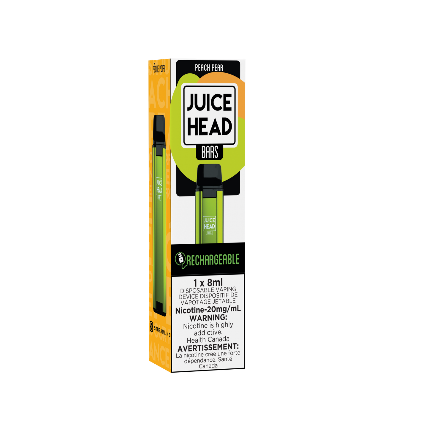 JUICE HEAD BARS 3K Puffs Peach Pear (Sold by Single Unit)