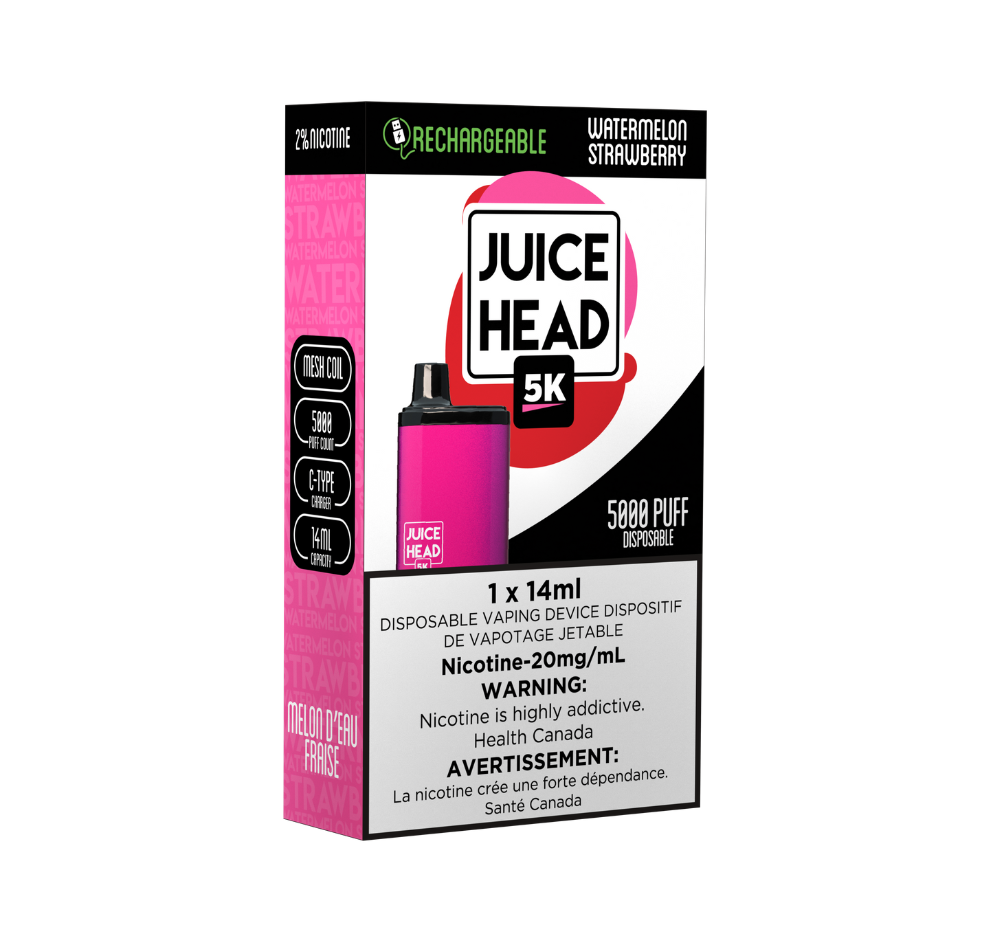 JUICE HEAD BARS 5K Puffs Watermelon Strawberry (Sold by Single Unit)