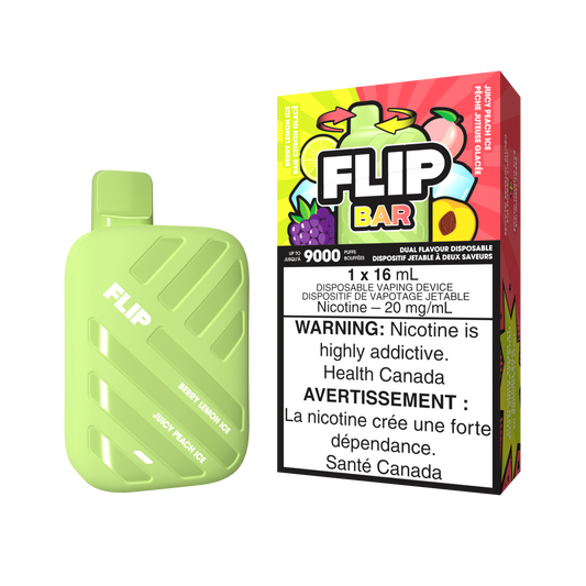 FLIP BAR DISPOSABLE - BERRY LEMON ICE AND JUICY PEACH ICE (5PC/CTN) 16ML 20MG