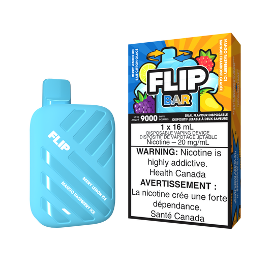 FLIP BAR DISPOSABLE - BERRY LEMON ICE AND MANGO RASPBERRY ICE (5PC/CTN) 16ML 20MG