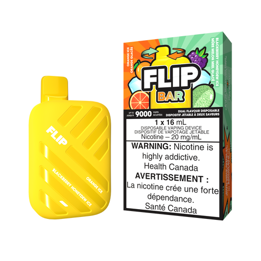 FLIP BAR DISPOSABLE - ORANGE ICE AND BLACKBERRY HONEYDEW ICE (5PC/CTN) 16ML 20MG