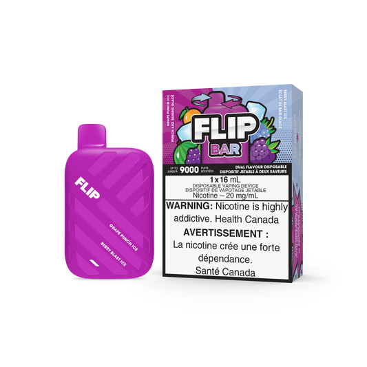 FLIP BAR DISPOSABLE - GRAPE PUNCH ICE AND BERRY BLAST ICE (5PC/CTN) 16ML 20MG