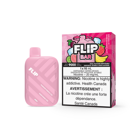 FLIP BAR DISPOSABLE - PASSION PUNCH ICE AND RAZZ NANA ICE (5PC/CTN) 16ML 20MG