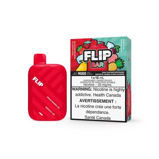 FLIP BAR DISPOSABLE - STRAW MANGO ICE AND TROPICAL ICE (5PC/CTN) 16ML 20MG