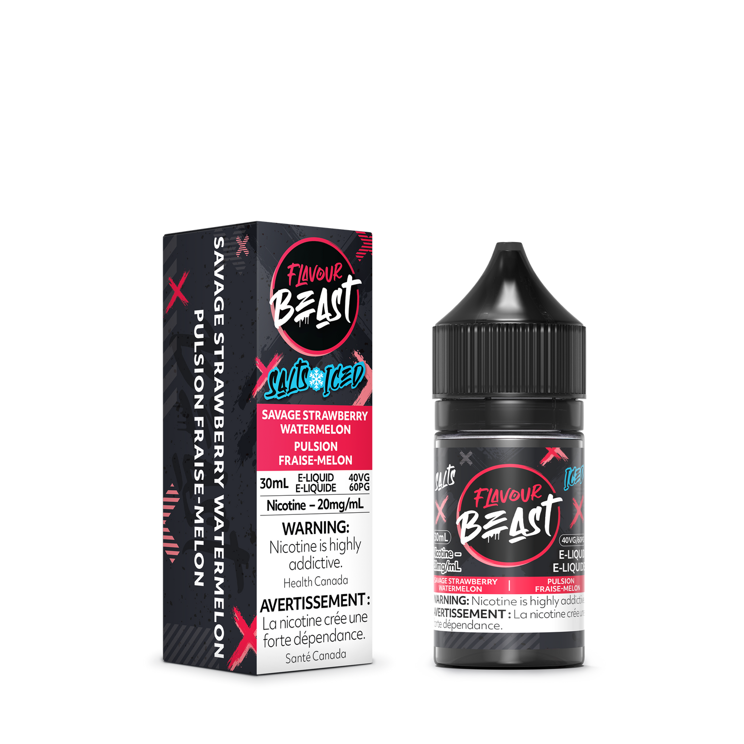 Flavour Beast E-Liquid - Savage Strawberry Watermelon Iced 20mg/30mL