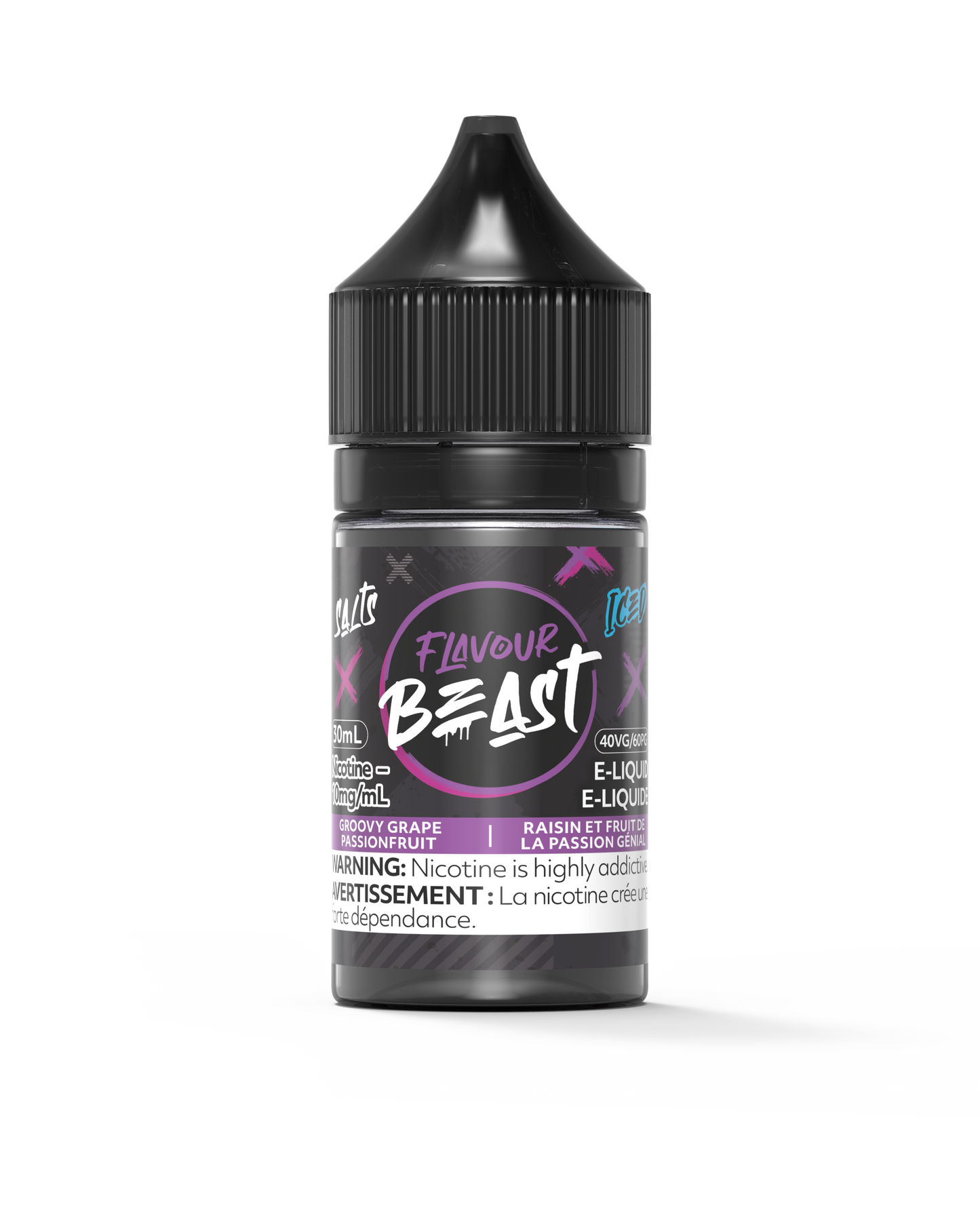 Flavour Beast E-Liquid - Groovy Grape Passionfruit Iced 10mg/30mL