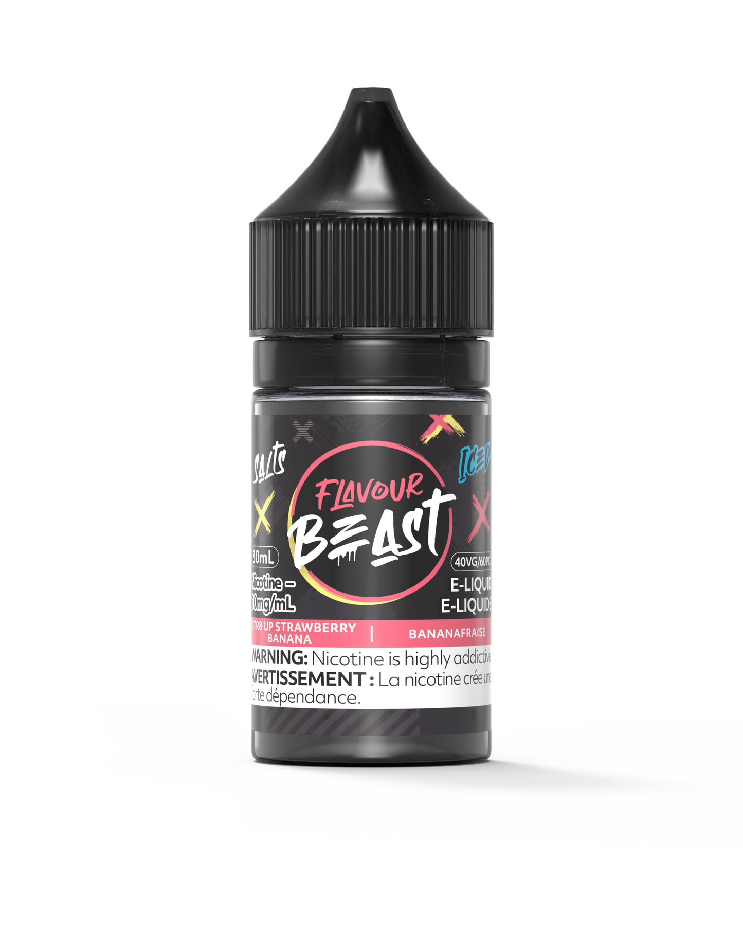 Flavour Beast E-Liquid - STR8 UP Strawberry Banana Iced 10mg/30mL