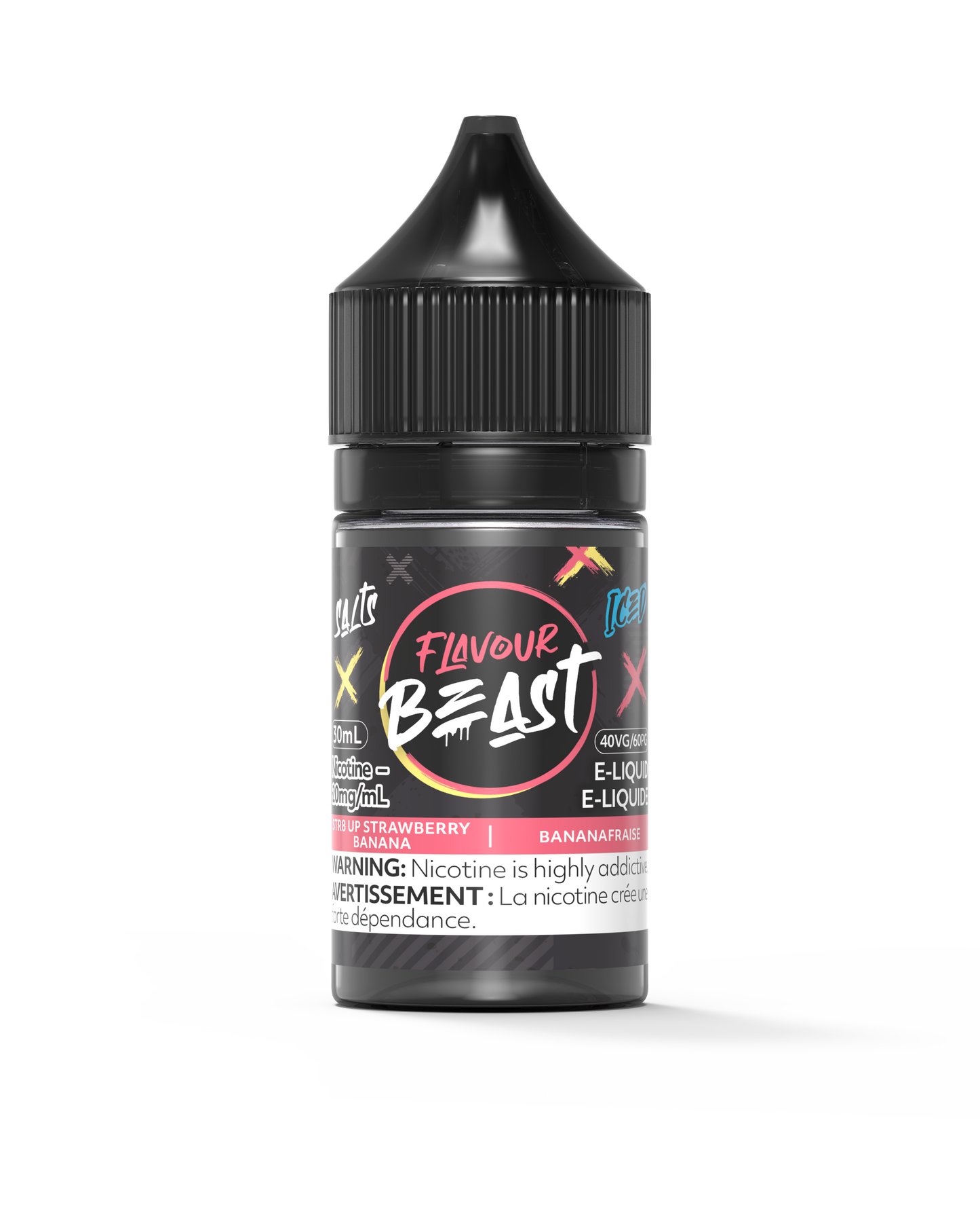 Flavour Beast E-Liquid - STR8 UP Strawberry Banana Iced 20mg/30mL