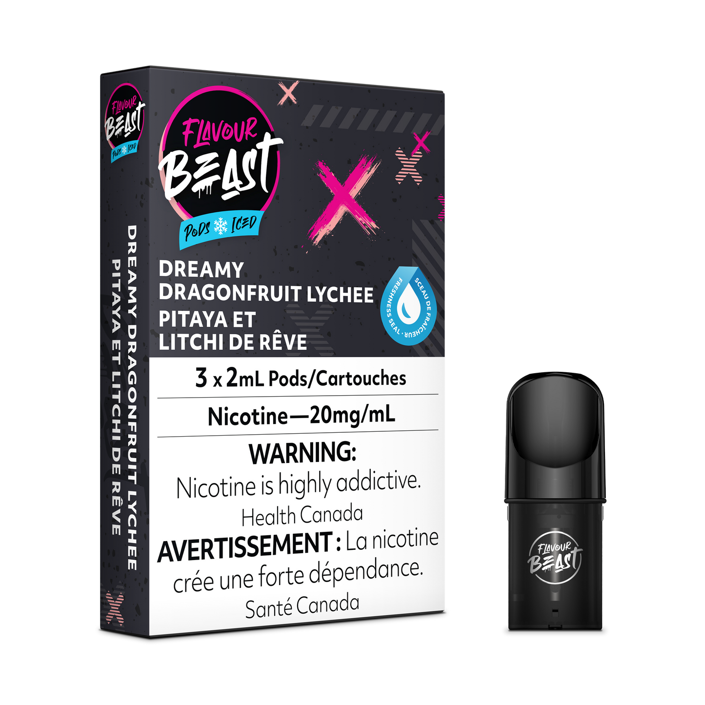 FLAVOUR BEAST POD Dreamy Dragonfruit Lychee Iced (5pc Carton)