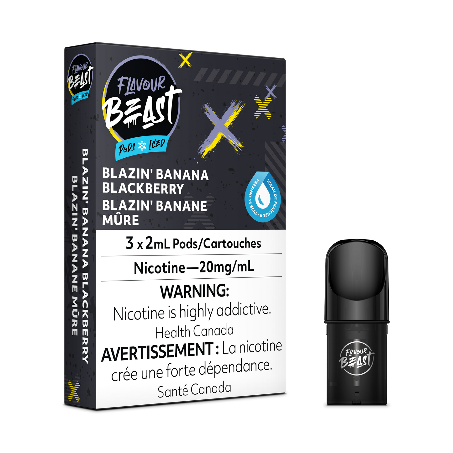 FLAVOUR BEAST POD Blazin Banana Blackberry Iced (5pc Carton)