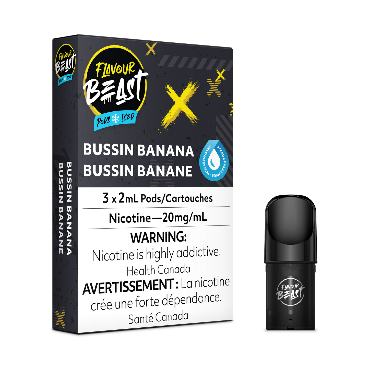 FLAVOUR BEAST POD Bussin Banana Iced (5pc Carton)