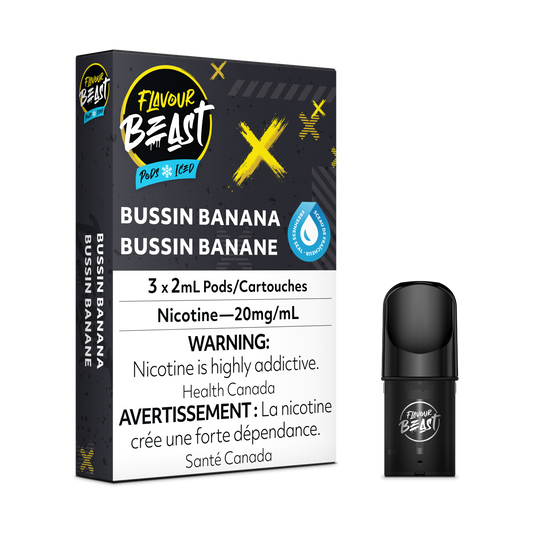 FLAVOUR BEAST POD Bussin Banana Iced (5pc Carton)