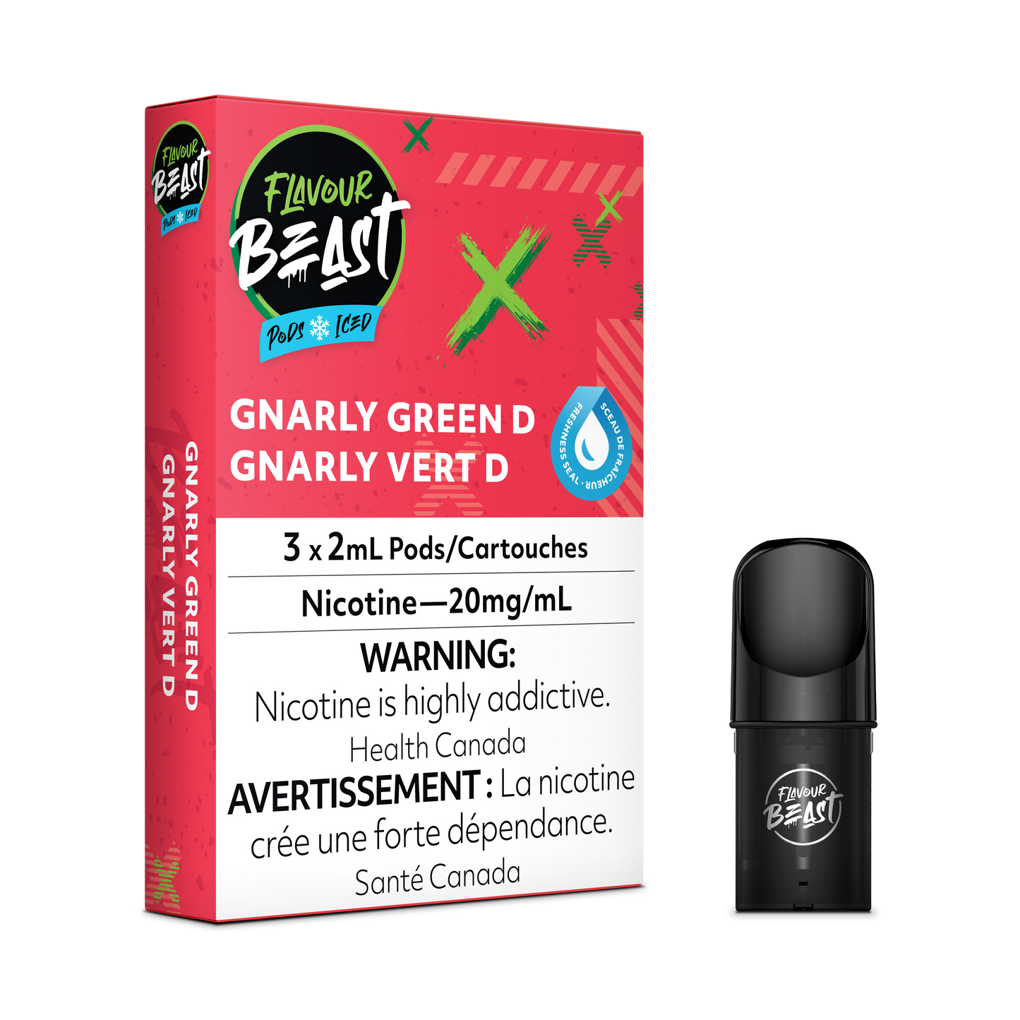 FLAVOUR BEAST POD Gnarly Green D (Green Dew Iced) (5pc Carton)