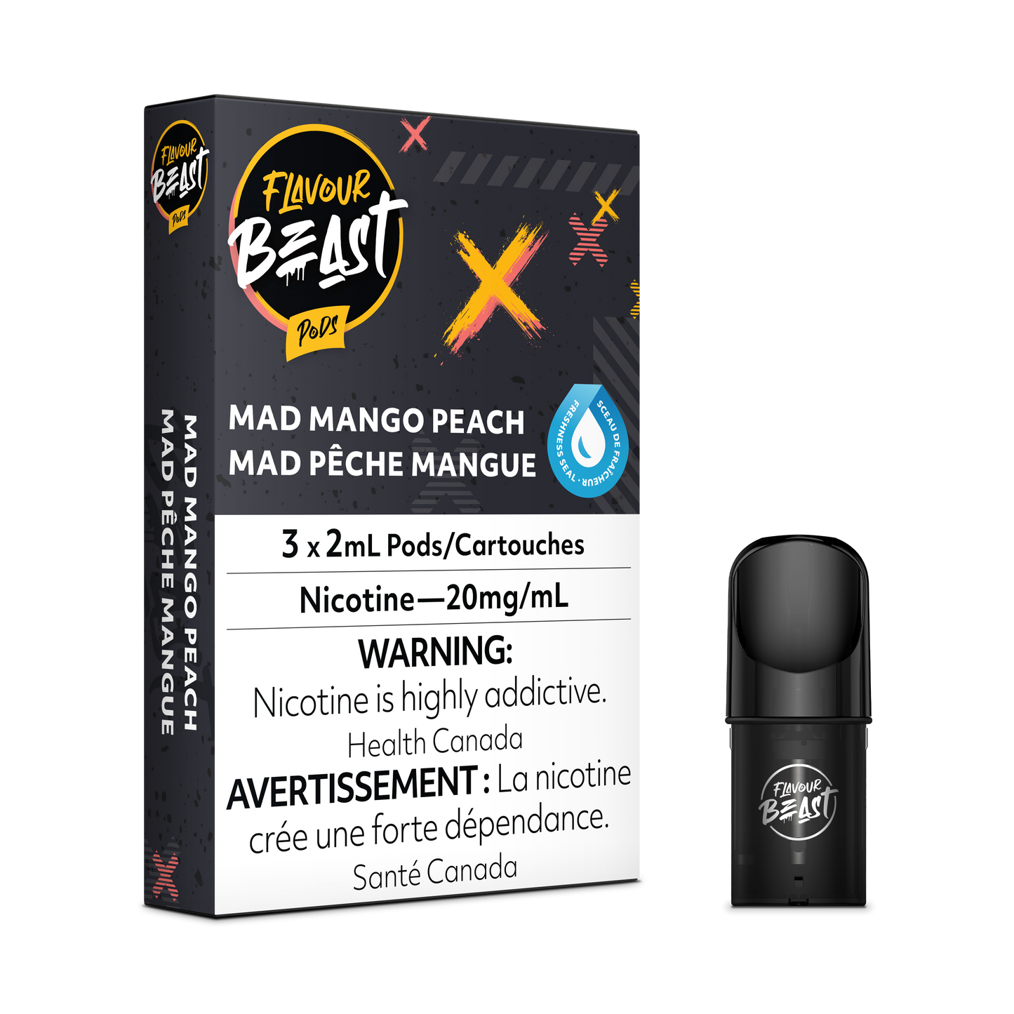 FLAVOUR BEAST POD Mad Mango Peach (5pc Carton)