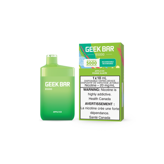 GEEK BAR B5000 DISPOSABLE - APPLE ICE (5PC/CTN) 10ML 20MG