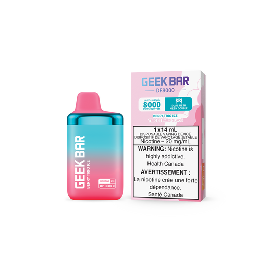 GEEK BAR DF8000 DISPOSABLE - BERRY TRIO ICE (5PC/CTN) 14ML 20MG