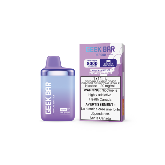 GEEK BAR DF8000 DISPOSABLE - TROPICAL BLAST ICE (5PC/CTN) 14ML 20MG